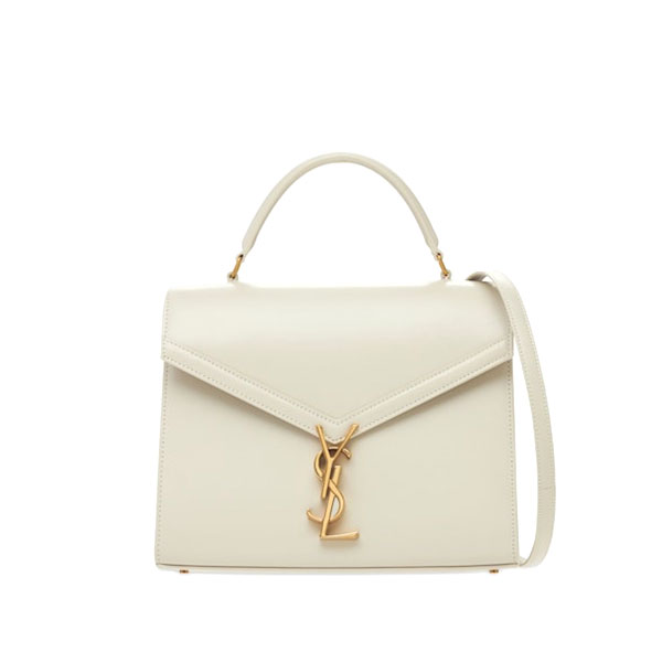 Saint Laurent 聖羅蘭 YSL Cassandra 中號粒面壓紋皮革單肩斜挎包 手提包 白色