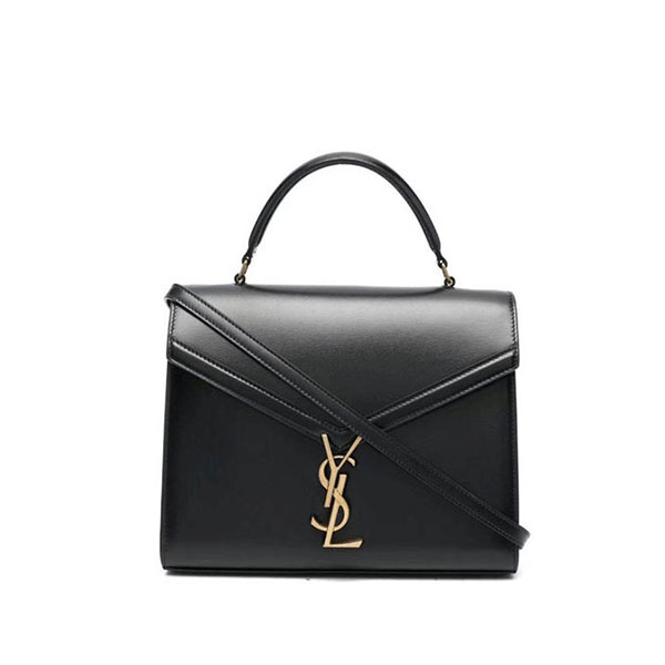 Saint Laurent 聖羅蘭 YSL Cassandra 中號粒面壓紋皮革單肩斜挎包 手提包 黑色